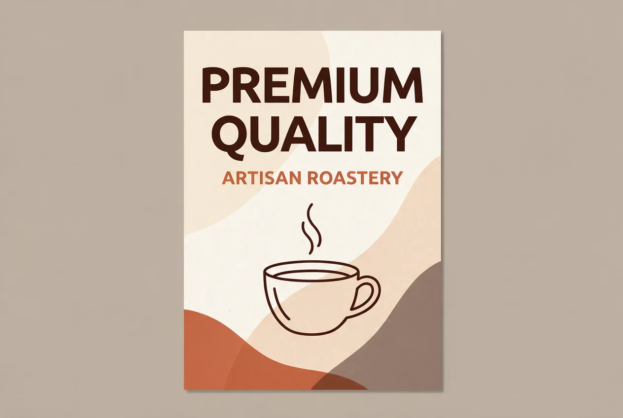 The same poster with the headline corrected to PREMIUM QUALITY, art and layout unchanged